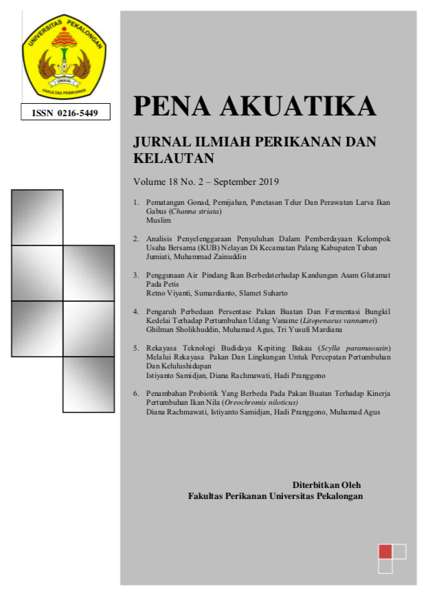 PENA AKUATIKA JURNAL ILMIAH PERIKANAN DAN KELAUTAN SEPTEMBER 2019